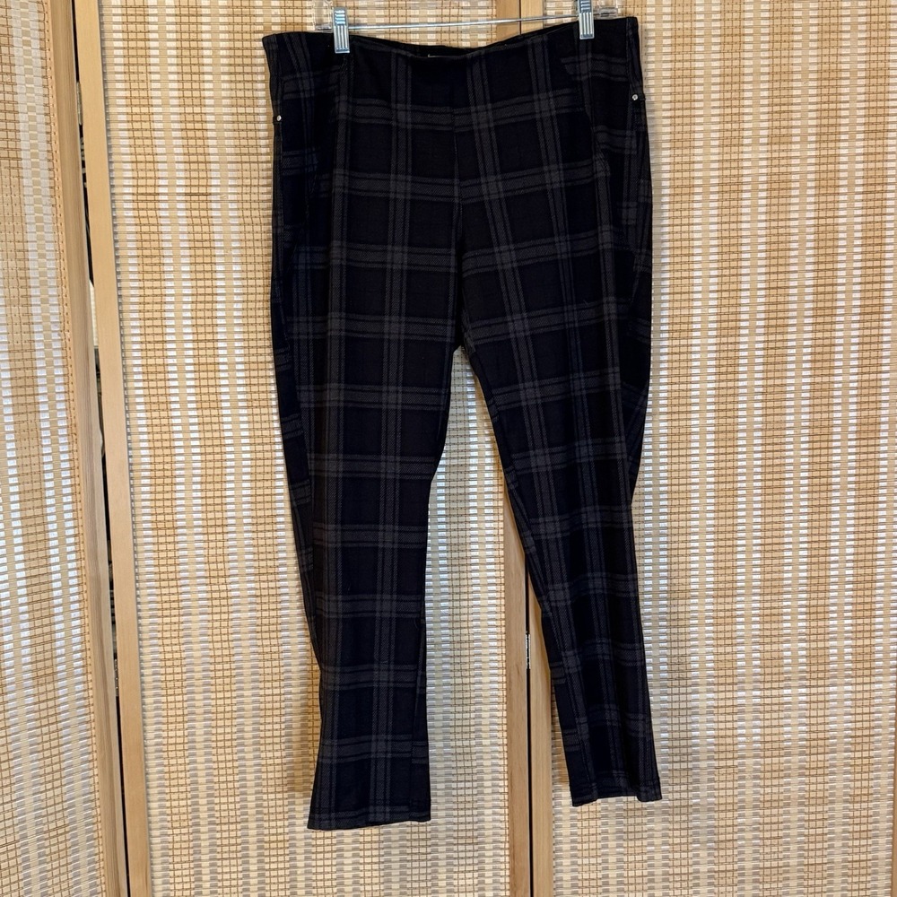Zac & Rachel Womens L Pants Plaid Pull On Brown Preppy Academic Quiet Luxury